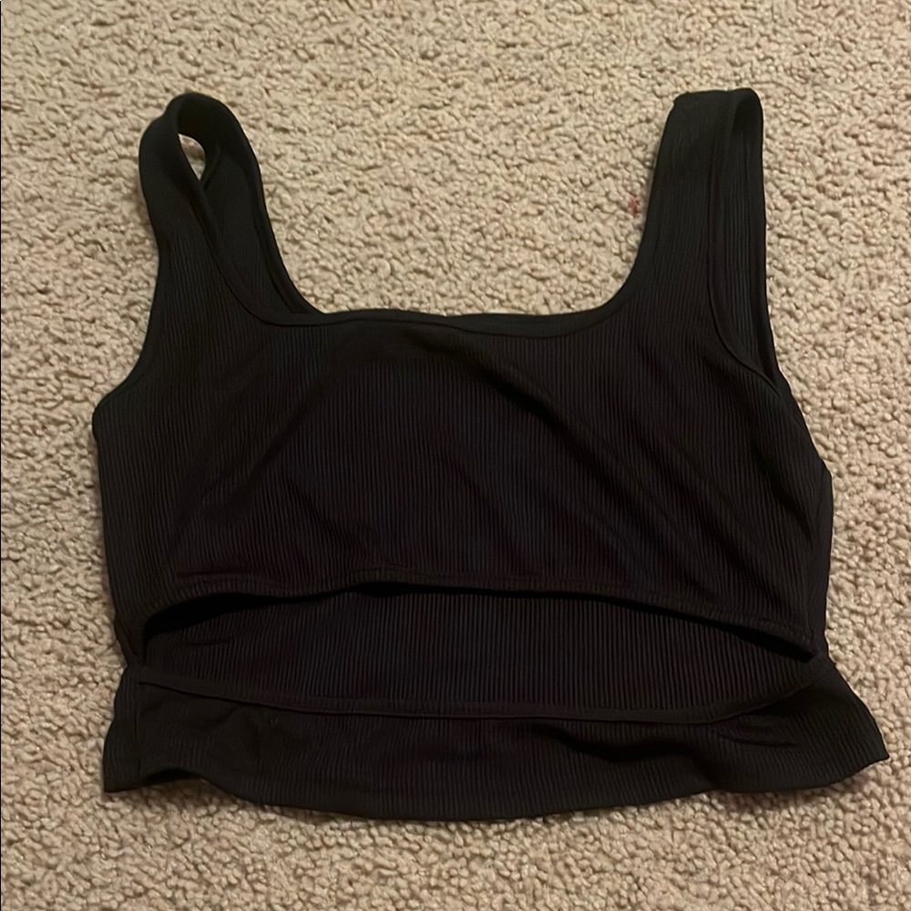 SHEIN Black Fitted Crop Tank Top